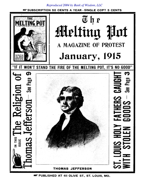 The Melting Pot - 1915 - Vol. 3, No. 1 - 12